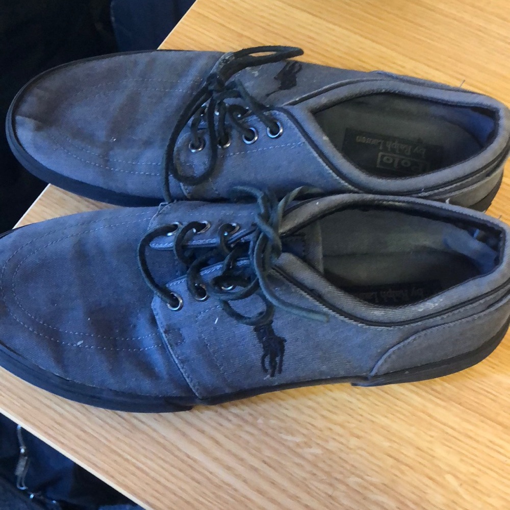 Black, denim polo Ralph Lauren shoes size 10